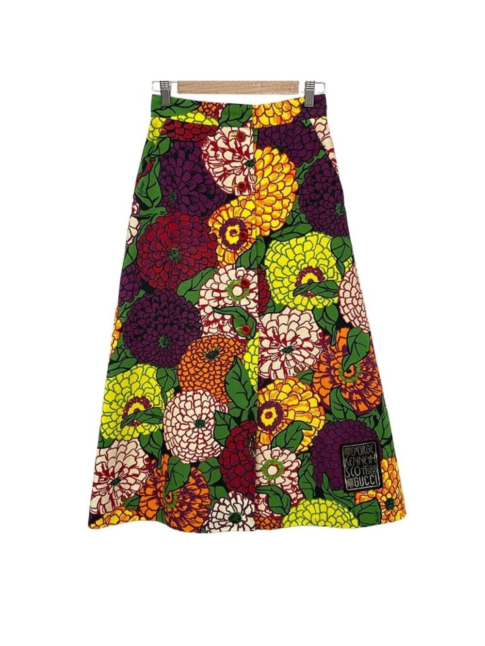 Gucci Roll Skirt S Yellow Purple Multi 38
